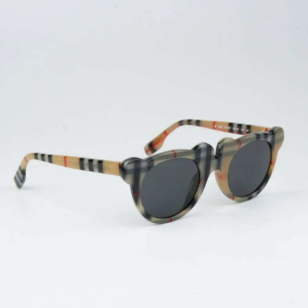 NEW Burberry JB4355 KIDS 377887 Vintage Check Dark Grey Round Unisex Sunglasses